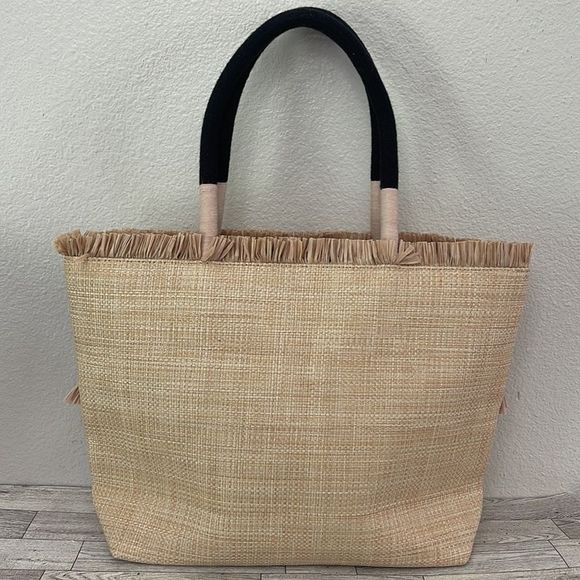 Stella & Dot Straw & Raffia Tote & Matching Pouch NWOT - Picture 6 of 12